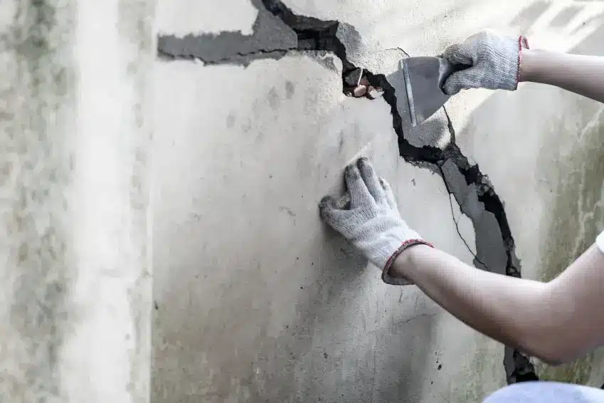 concrete crack repair - epoxy injection