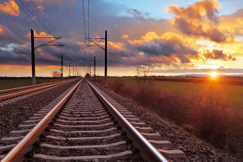 railroad at sunrise