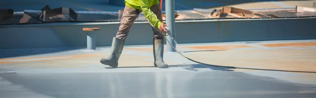 painting specialty coating on steel tank
